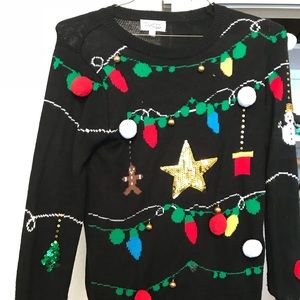 christmas lights sweater